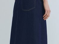 Джинсовая юбка миди, Синий