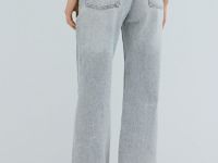 Широкие джинсы со средней посадкой, Серый