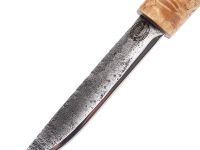 Нож Ханты-Манси в деревянных ножнах, сталь Х12МФ, берёзовый кап, венге-береста