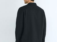 Рубашка изо льна, Черный