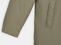 Пуховое полупальто с капюшоном и воротником-стойкой