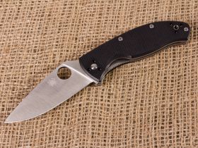 Складной нож Spyderco Tenacious, сталь 8Cr13MOV Satin Plain, рукоять стеклотекстолит G10, чёрный