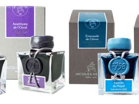 Чернила в банке Herbin Prestige 1798, 50 мл, Kyanite du N?pal Голубой с серебряными блестками