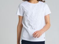 Блузка трикотажная с кружевом для девочки