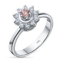 Классическое кольцо из белого золота э0912кц07153800_pink