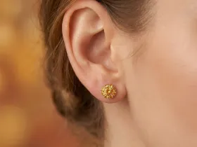 Пусеты из серебра с цитринами э0620пс01260377