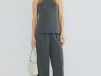 Прямые брюки со стрелками, Серый