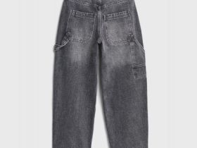 Объёмные джинсы Baggy для девочек, Серый