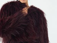 Укороченная шуба из искусственного меха, Фиолетовый
