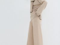 Вязаные широкие брюки, Бежевый