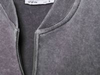 Бомбер с эффектом стирки, Серый