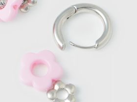 Серьги-конго для девочек, Серебряный