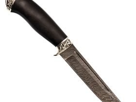 Нож Якут, сталь дамаск, рукоять граб