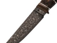 Авторский нож Ястреб, сталь мозаичный дамаск, подарочная шкатулка
