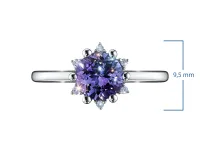 Кольцо из белого золота с танзанитом и бриллиантами э4742кц12200417