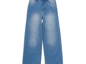 Брюки текстильные джинсовые для девочек