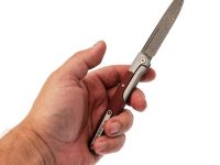 Складной нож Nimo Attendant, сталь дамаск, рукоять G10, красный