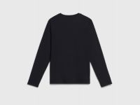 Лонгслив с имитацией футболки для мальчиков, Черный