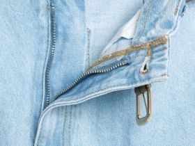 Широкие джинсы из плотного денима с ремнём, Голубой