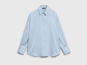 Блузка из сатина, Голубой