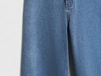 Широкие джинсы с высокой посадкой, Голубой