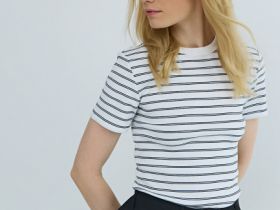 Футболка в рубчик, Белый