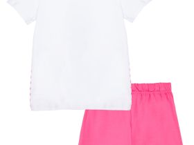 Комплект трикотажный для девочек: фуфайка (футболка), шорты