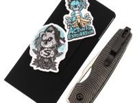 Складной нож Kizer Dogfish, сталь NitroV, рукоять микарта, черный