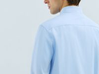 Рубашка из структурной ткани, Голубой