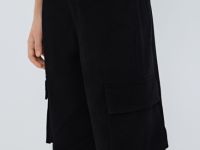 Брюки с карго-карманами для девочек, Черный