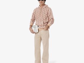 Мужская флисовая толстовка - худи Lacoste Monorgam