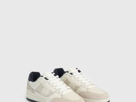 Кроссовки со вставками из натуральной замши, Белый