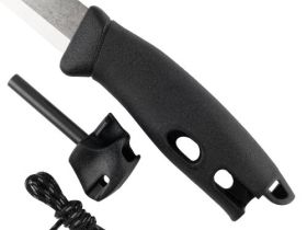 Нож с фиксированным лезвием Morakniv Companion Spark Black, сталь Sandvik 12C27, рукоять резина/пластик