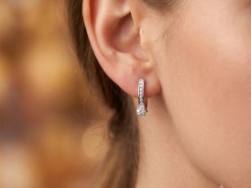 Серьги из белого золота с бриллиантами э4701сг04171400