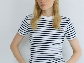 Футболка в рубчик, Синий