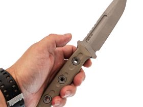 Тактический нож N.C.Custom Parachuter сталь AUS-10, покрытие Stonewash, рукоять Tan G10