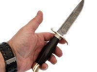 Финка НКВД, сталь дамаск, рукоять граб