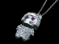 Подвеска из серебра с рубинами, сапфирами и фианитами э0681пд10250366