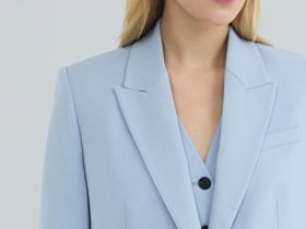 Однобортный жакет, Голубой