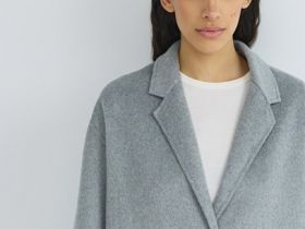 Лёгкое пальто с шерстью, Серый