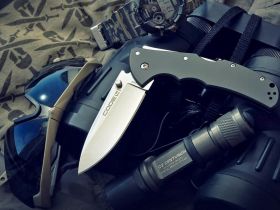 Нож складной Cold Steel Code-4 Spear Point, сталь CPM-S35VN, рукоять алюминий, серый