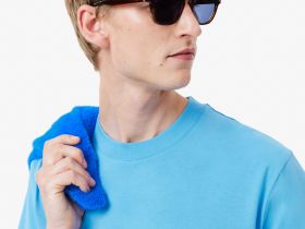 Мужская хлопковая футболка Lacoste с коротким рукавом
