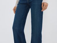 Джинсы клёш с высокой посадкой, Синий