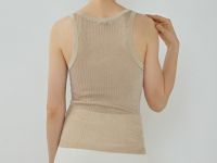 Вязаная майка в рубчик с люрексом, Золотой