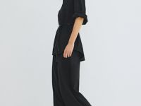 Широкие брюки с эластичным поясом, Черный