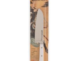 Поварской кухонный нож сантоку Samura HARAKIRI 17,5, сталь AUS-8, рукоять ABS пластик, белый