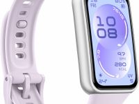 Умные часы HUAWEI Band 11 серебристые, с фиолетовым ремешком