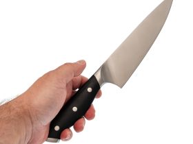 Нож кухонный поварской Okroshka Tartar 18.4 см, сталь 5cr15mov, рукоять сталь/пластик