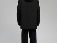 Однобортное пальто с капюшоном