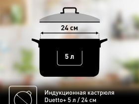 Кастрюля Tefal Duetto+ 5л 24см G7194655